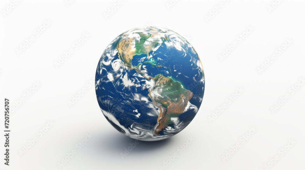 Fototapeta premium Planet Earth on White Background