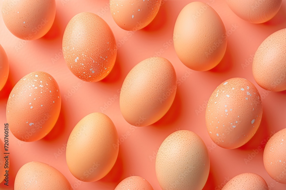Easter Eggs on Warm Peachy Background Easter Eggs on Warm Peachy Background