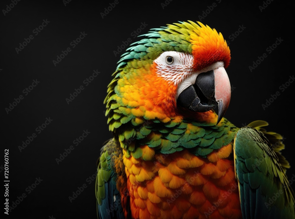 Parrot in Dark Studio Setting