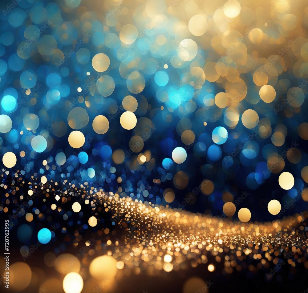 Glittering gold and blue wallpaper