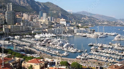 The city of Monte Carlo and Port Hercule in Monaco photo