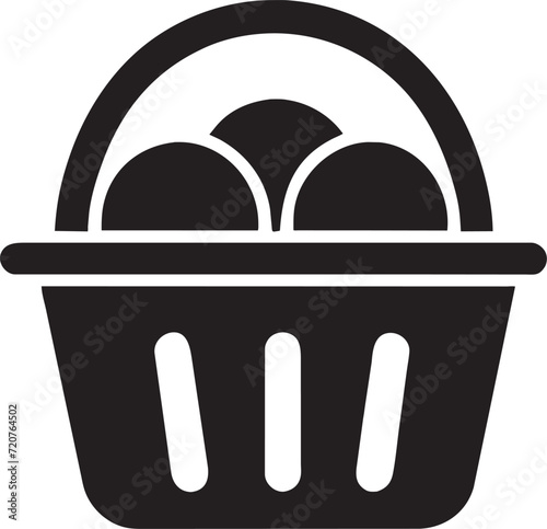 craft an icon of a food basket, symbolizing donations to hunger relief organizations, icon
