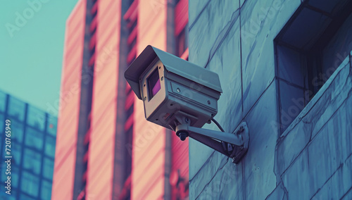 security camera being installed on the side of the home generative AI photo