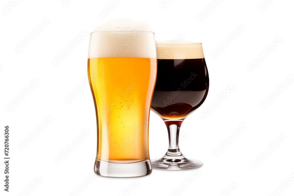 Set of Beer glasses on a white background. Mugs with drink like Ipa, Pale Ale, Pilsner, Porter or Stout Set of Beer glasses on a white background. Mugs with drink like Ipa, Pale Ale, Pilsner, Porter or Stout