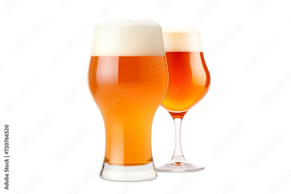 Set of Beer glasses on a white background. Mugs with drink like Ipa, Pale Ale, Pilsner, Porter or Stout Set of Beer glasses on a white background. Mugs with drink like Ipa, Pale Ale, Pilsner, Porter or Stout