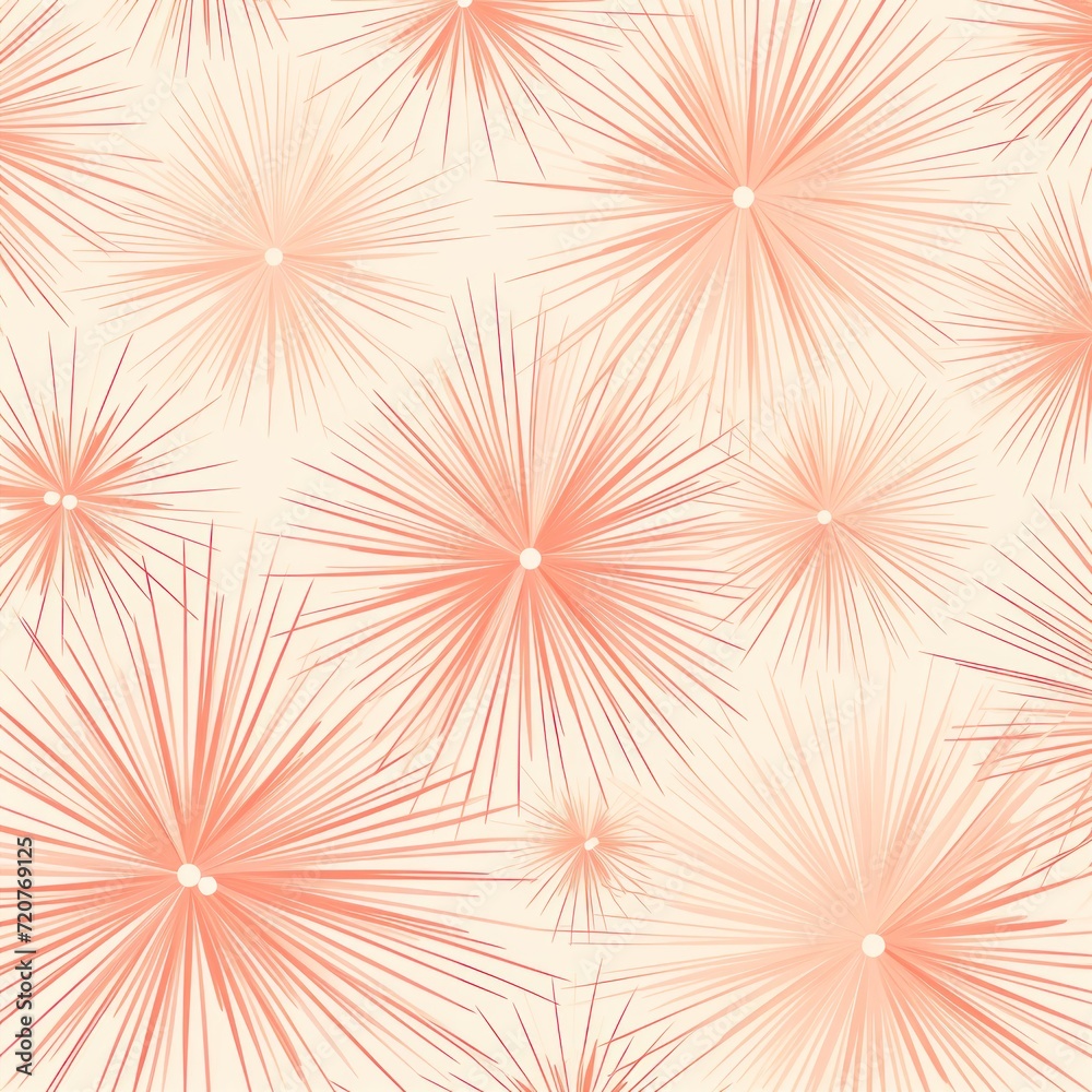 Peach striking artwork featuring a seamless pattern of stylized minimalist starbursts