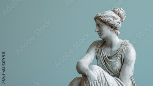 statue is in the pose of a woman, in the style of rococo pastel colors 