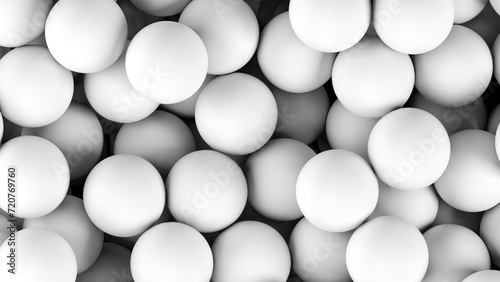 White spheres. 3d illustration.