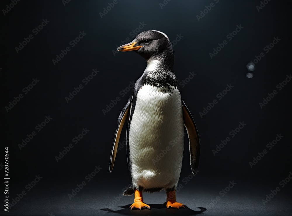 Penguin on Black Backdrop Penguin on Black Backdrop
