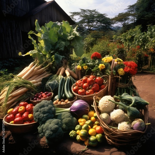 A lush vegetable garden Abundant Harvest in the farm