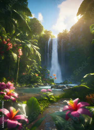 waterfall in the jungle