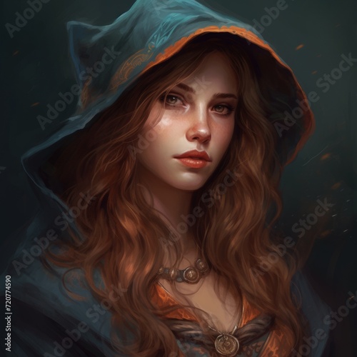 Fantasy Game Character Avatar Mysterious Young Lady