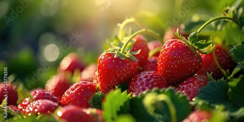 A close up of a bunch of strawberries. Perfect for food blogs  recipe websites  or healthy eating articles