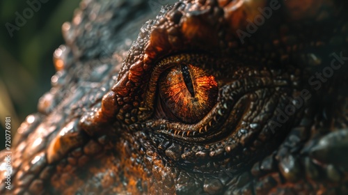 A detailed view of a lizard s eye. This image can be used to showcase the intricate details of reptile anatomy