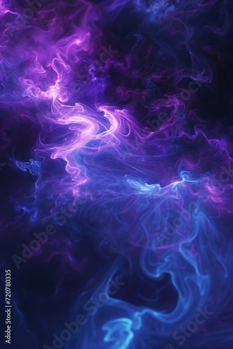Close up shot of vibrant purple and blue smoke. Perfect for adding a touch of color and mystery to any creative project