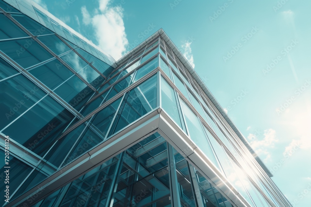 Obraz premium A picture of a very tall building with a multitude of windows. This image can be used to represent modern architecture or urban cityscapes