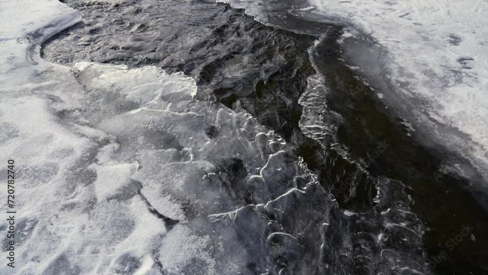 frozen valley water in the cold winter frozen valley water in the cold winter