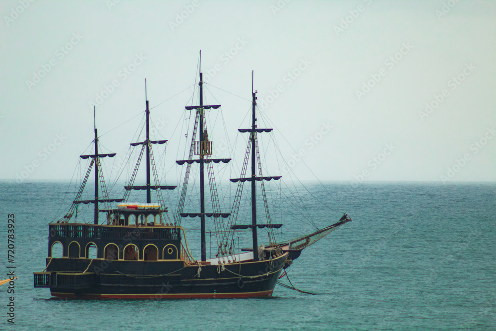 old ship in the sea Cachoeira do Bom Jesus beach city of Florianópolis state of Santa Catarina Brazil