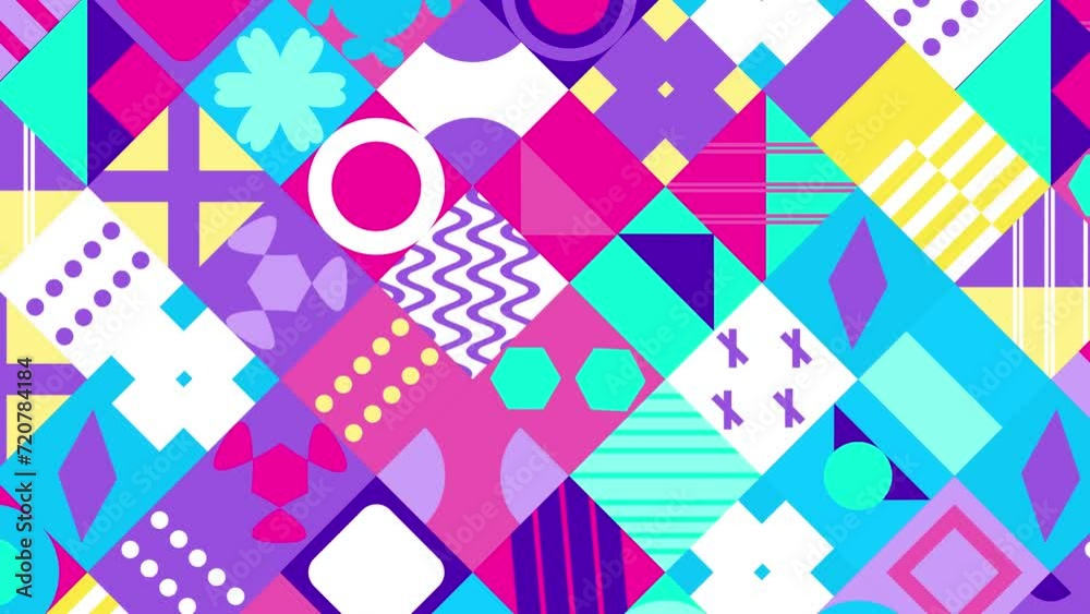 Seamless Pattern Of Pop And Colorful Abstract Geometric Animated Shape Seamless Pattern Of Pop And Colorful Abstract Geometric Animated Shape