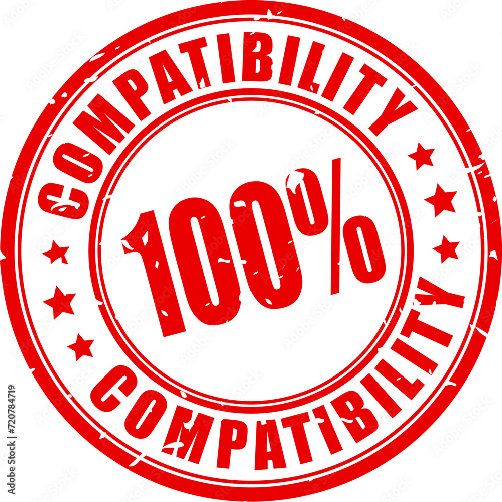 Compatibility guarantee stamp on white background Compatibility guarantee stamp on white background