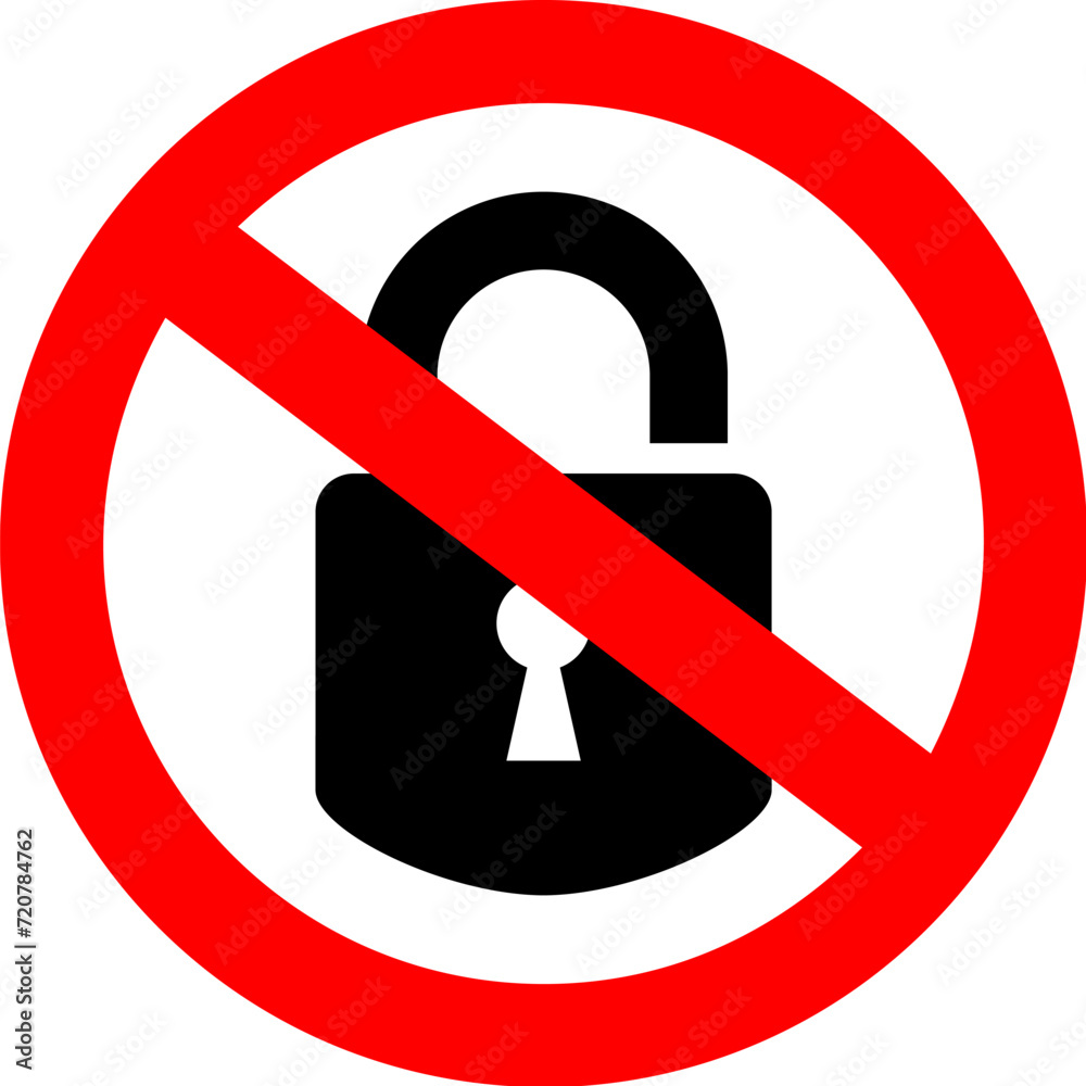 No locking vector sign No locking vector sign