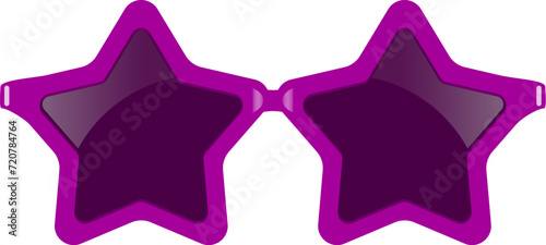Star shaped fancy party glasses, vector cartoon