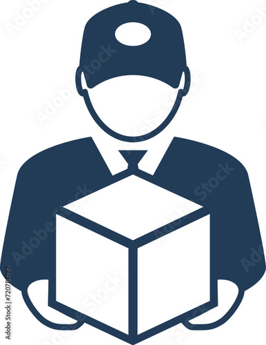 Obraz na płótnie Delivery man icon, courier vector pictogram w salonie