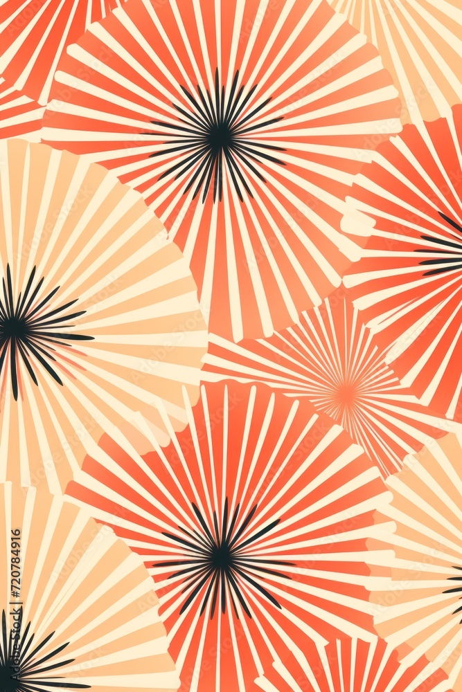 Salmon striking artwork featuring a seamless pattern of stylized minimalist starbursts
