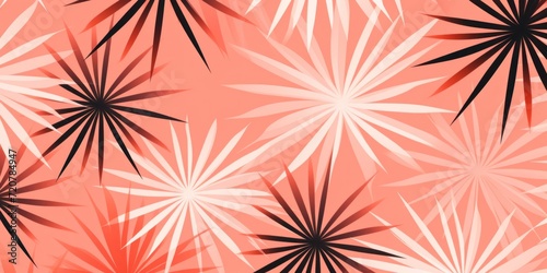Salmon striking artwork featuring a seamless pattern of stylized minimalist starbursts