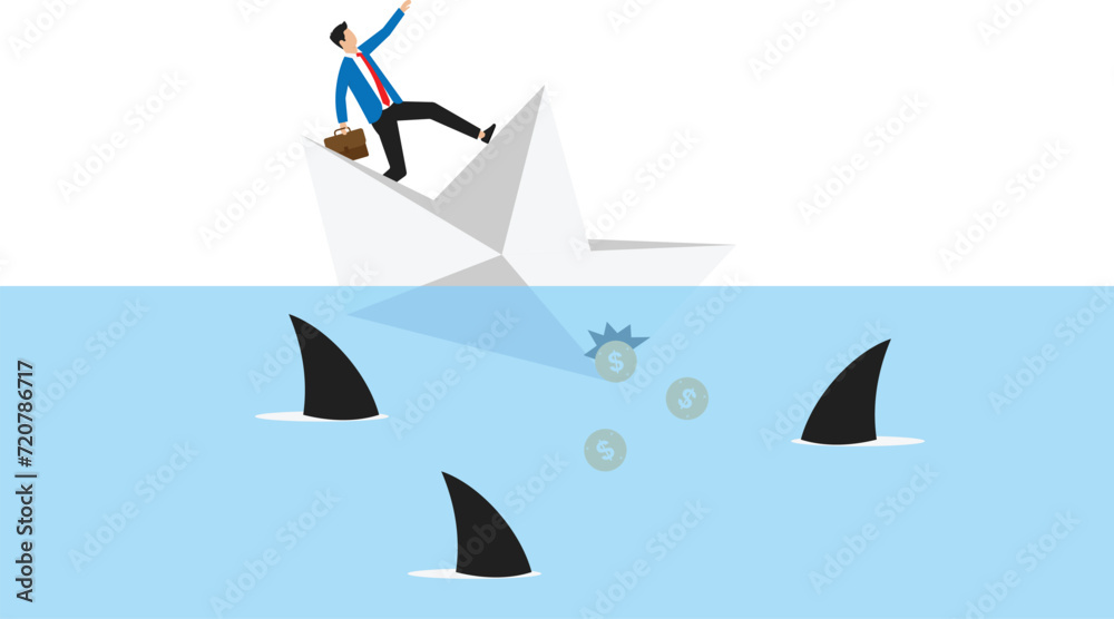 Leaders facing business crises, banks drowning due to accidents, financial crises and their consequences — Vector
Leaders facing business crises, banks drowning due to accidents, financial crises and their consequences — Vector