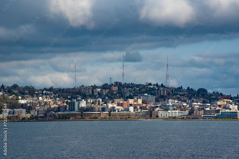 Capitol Hill Seattle Radio Towers from Bay