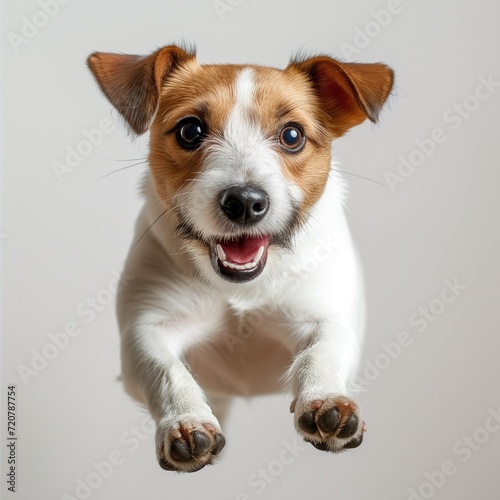jack russel jumping in the studio