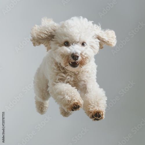 scute little puppy poodle jumping