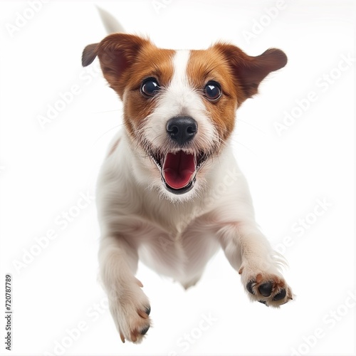 jack russel jumping in the studio