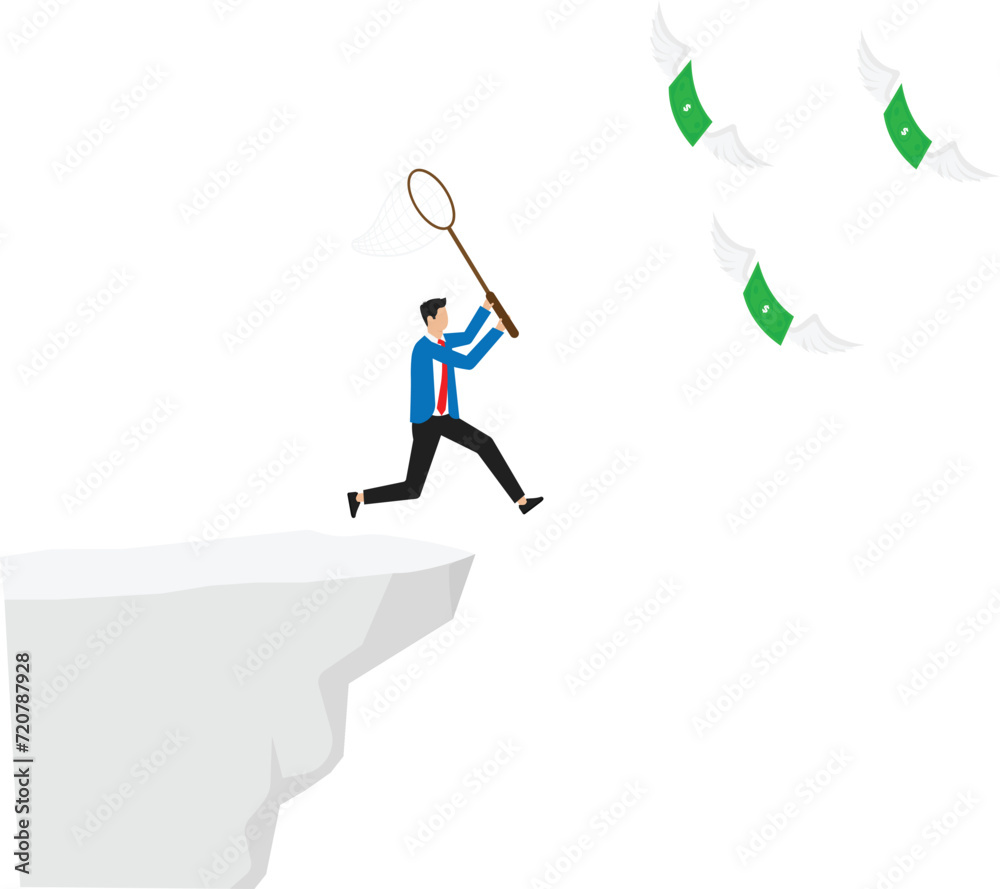 Chasing money that flies away from the abyss — Vector
Chasing money that flies away from the abyss — Vector