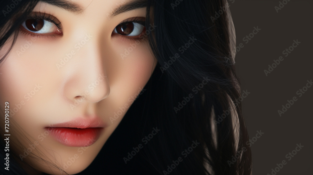 custom made wallpaper toronto digital黒髪女性のアップ