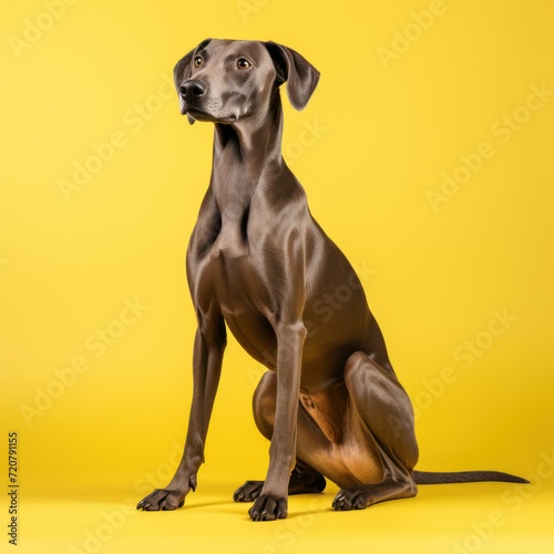 Professional Full Length Dog Graph on Yellow Background AI Generated