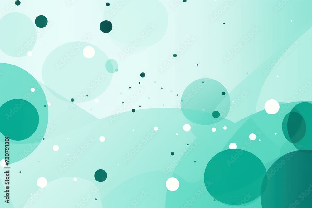 Teal abstract core background with dots, rhombuses, and circles, in the style of light teal and light mint
