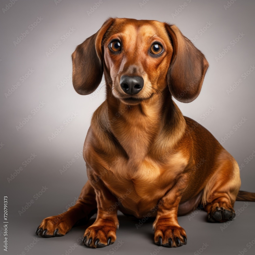 Impressed Dachshund Dog Looking at Camera AI Generated