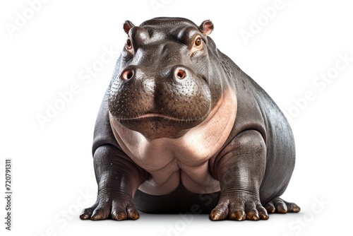 Professional Graph of Hippo Isolated on White Background AI Generated