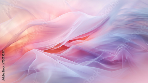 Ethereal abstract visualization with intertwined heart shapes in a dreamlike fusion of blues and pinks.