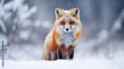 Fox in the Snow: HD 8K Wallpaper AI Generated
