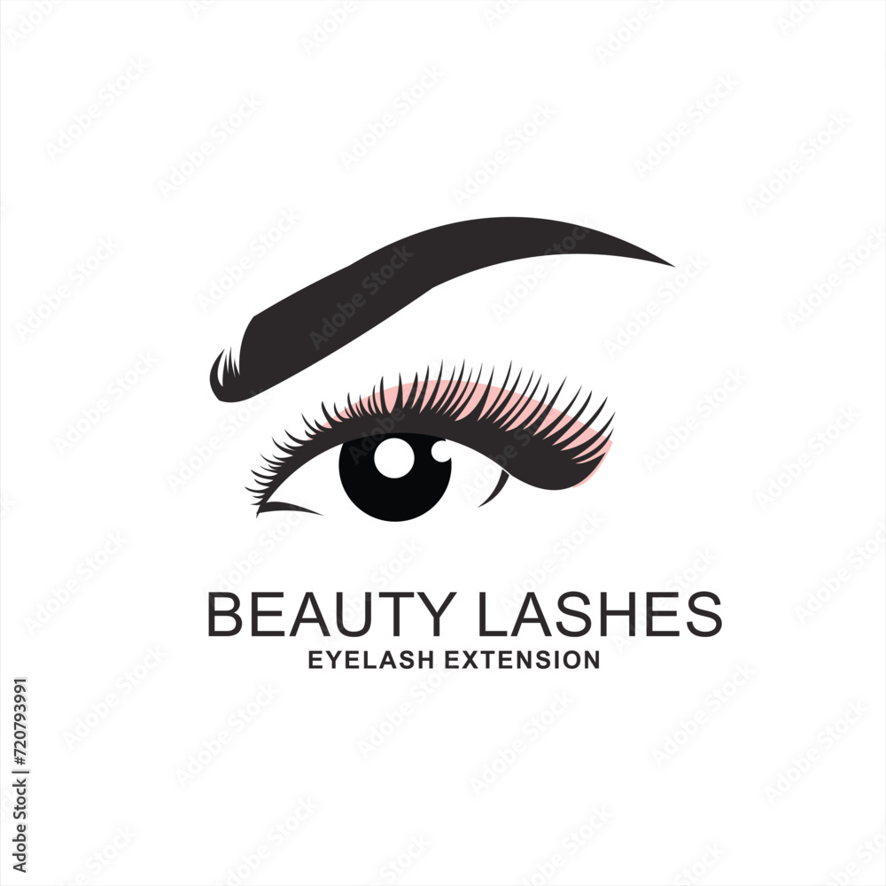 Vector luxury beauty eyelashes extension icon Vector luxury beauty eyelashes extension icon