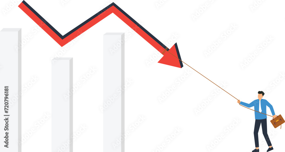 Economic recession from high inflation and stock market crash, Crisis or depression or investment risk or price drop causing money loss concept,
Economic recession from high inflation and stock market crash, Crisis or depression or investment risk or price drop causing money loss concept,