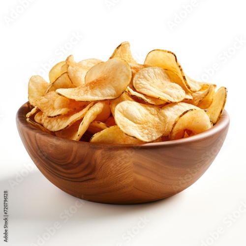 Delicious Potato Chips in a Bowl AI Generated