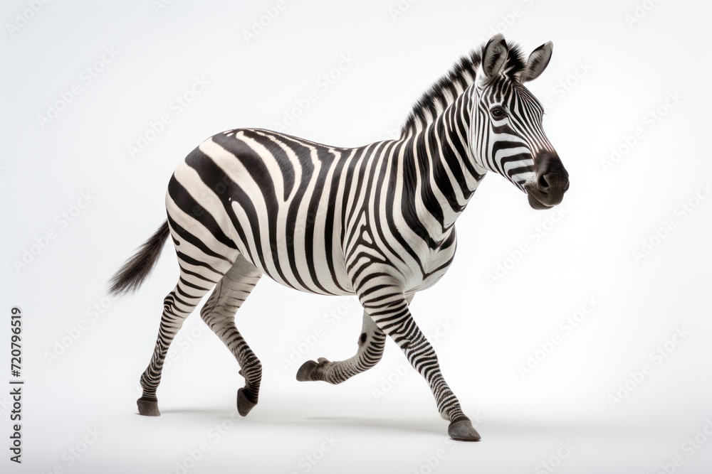 Zebra Running in Isolation AI Generated