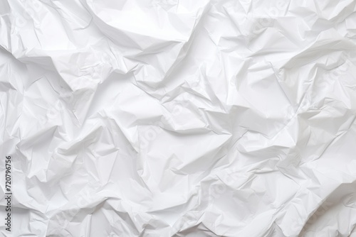 Seamless White Crumpled Paper Background Texture Pattern with Copy Space AI Generated photo