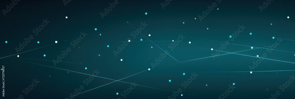 Turquoise minimalistic background with line and dot pattern - obrazy, fototapety, plakaty 