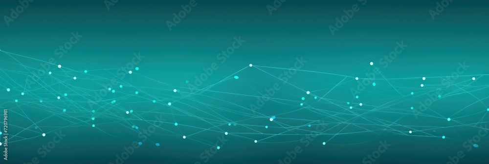 Turquoise minimalistic background with line and dot pattern