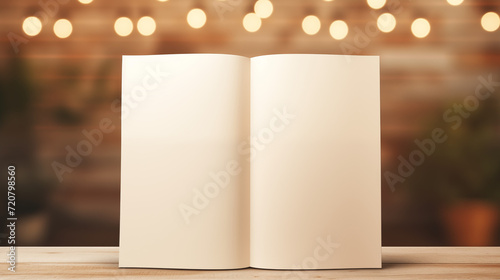Book with blank pages, mockup, book template. photo
